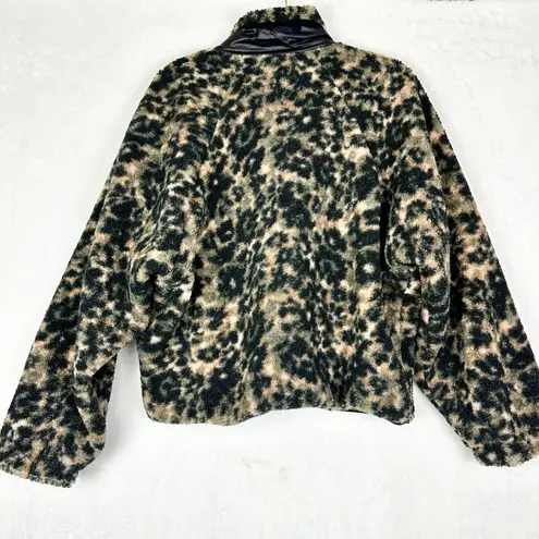 Johnny Was  Calme Printed Fleece Jacket Size Medium Leopard Astrology Celestial