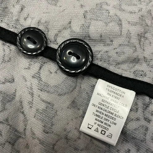 Denim & Co | d & co stretch corduroy jacket damask print L Black Size L