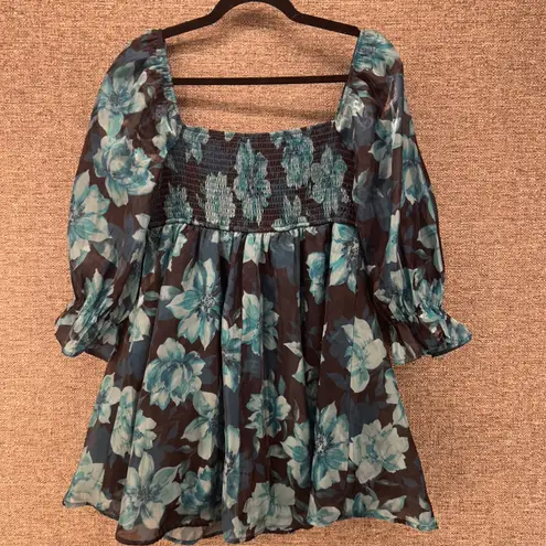 Milkmaid Dress Large Whimsigoth Dark Romantic Coquette Victorian Vibes Blue