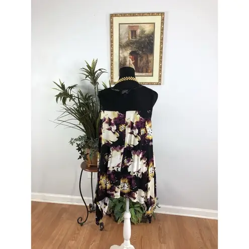 Simply Vera Women Blouse M Sleeveless Y2K Coastal Beach Boho Asymmetrical Hem Size M