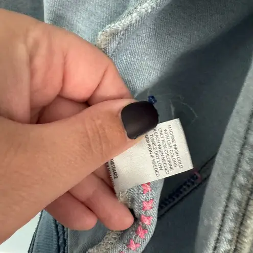 Cactus & Pearl Patch Detail Denim Jean Jacket Light Wash Women’s Size Small