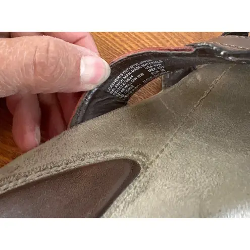 Thom McAn Women’s Leather Open Toe Scandal Brown Size 6.5 W Size 38 Sku 2812