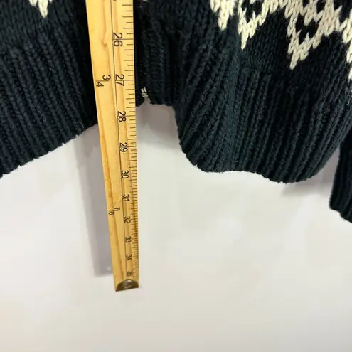 Vtg 90s New York & Company Sweater L Blue White Fair Isle Cardigan Preppy Ski Size L