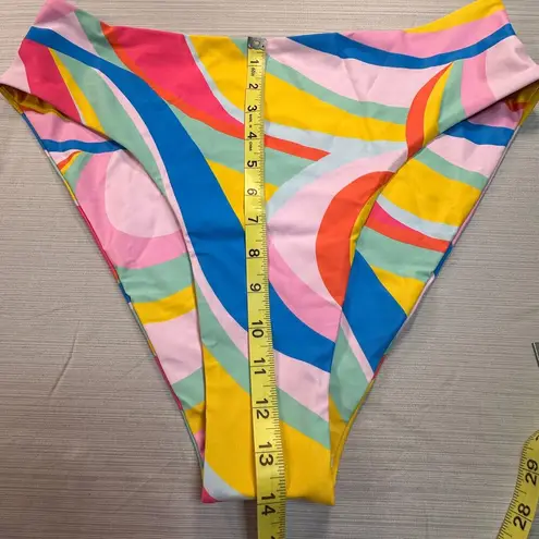 Zaful  Women's XXL Neon Colorful Abstract Print High Waist Swim Bikini Set NWT