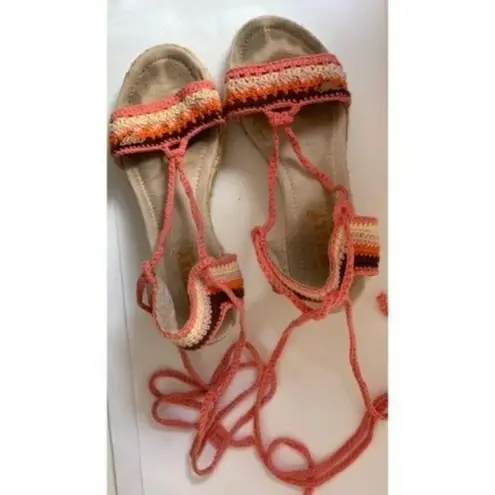 Roxy  Wedge Tie Up Sandals - Image 8