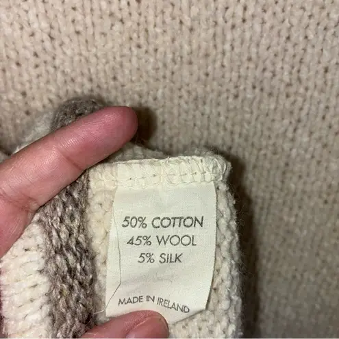 Irelands Eye Wool Blend Crewneck Sweater Size Large Brown