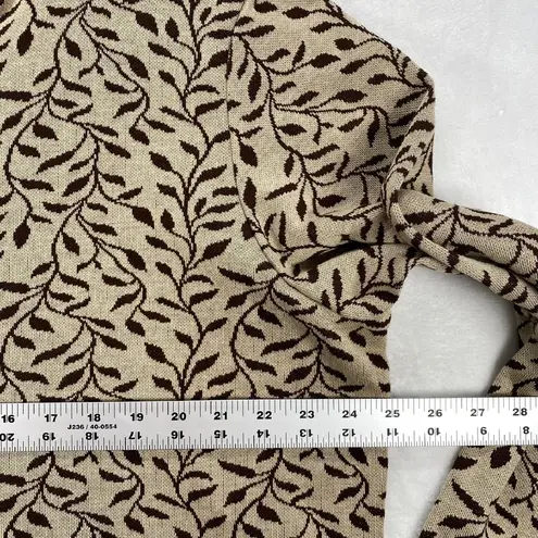 Cathy Daniels C.D. Daniels Open Front Cardigan Leaf Print Knit Sweater Jacket 1X