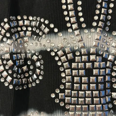 American Age Black & White Stripe Tie Dye Saint Tank Top Medium