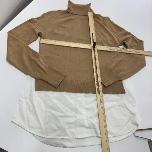 KF/Kaufman Franco Sweater Womens Medium Turtleneck Mixed Media Layered Pullover