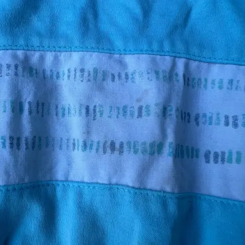 Jantzen Vintage 90s pastel blue tropical fish ringer polo shirt