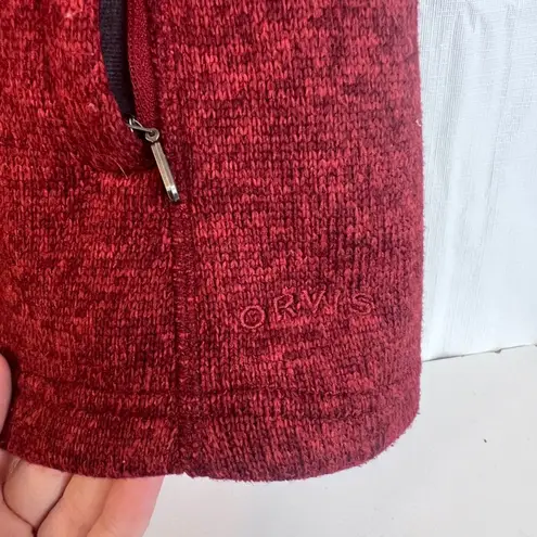 Orvis Sleeveless Fleece Knit Full Zip Sweater Vest Minimalist Conservative Large