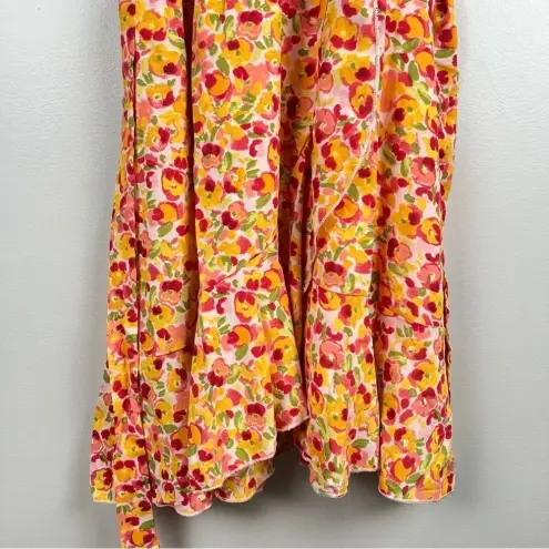 Beautiful NEW Orange Floral Mini Dress Halter‎ Small Side Zip Retro, Size Small