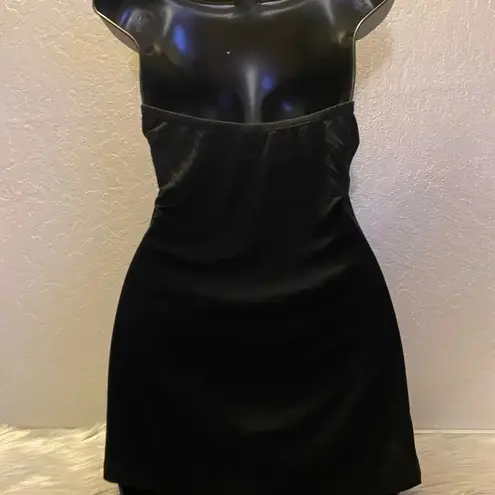 Spense Black Blouse with Chain Halter Top