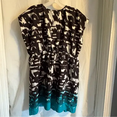 Motherhood Maternity Summer Short Dress Size Large Quarter Zip Lightweight Teal