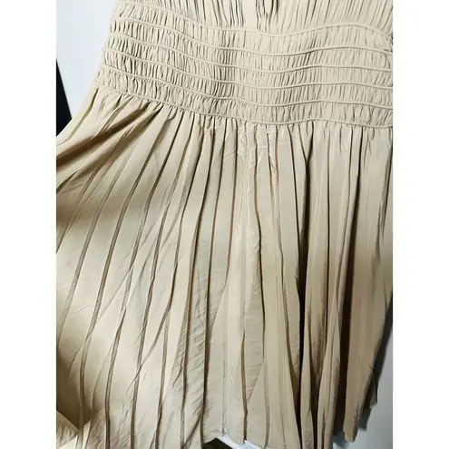 Ramy Brook Brown Crepe Hourglass V-Neck Smocked Waist Preslie Dress Size XL