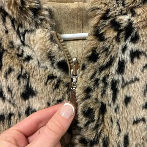 Vintage Giacca Cheetah Leopard Fur Jacket Tan Size M