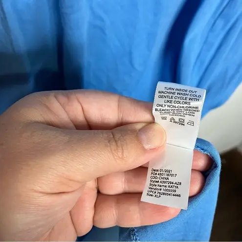 LOGO By Lori Goldstein  blue casual dress pockets‎ size XLP