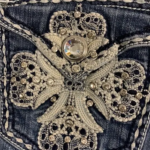 GRACE IN LA  Embellished Crop Jeans - 13/30