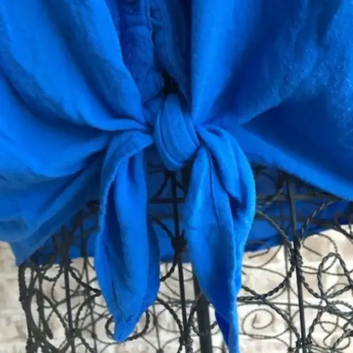 Lulumari Blue Tie front top Metal Skull Collar