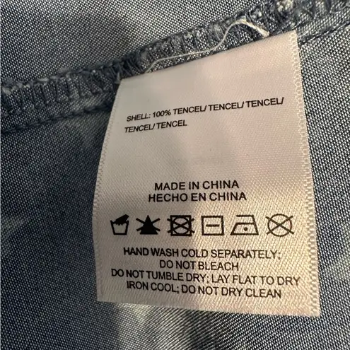 Stellah Star Print Blue Tunic Top Shirt Dress Boho Western Size Small