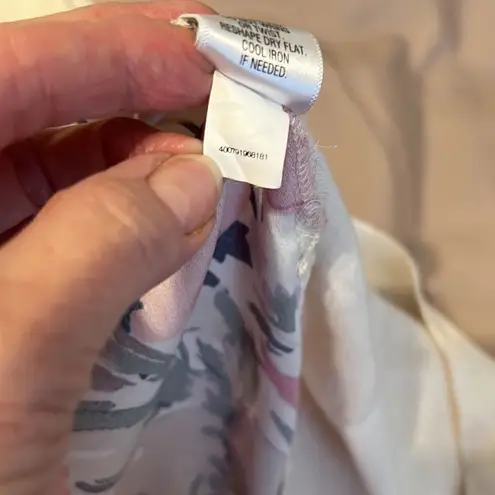 Dana Buchman szM long cardigan solid color front & sleeves flower print back GUC