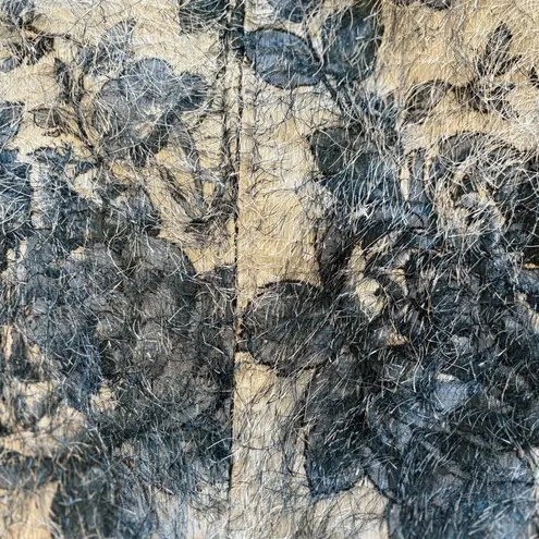 Vintage 90’s Rare Mesmerize Fuzzy Long Eyelash Zip Front Crop Top/Jacket, Sz S Blue