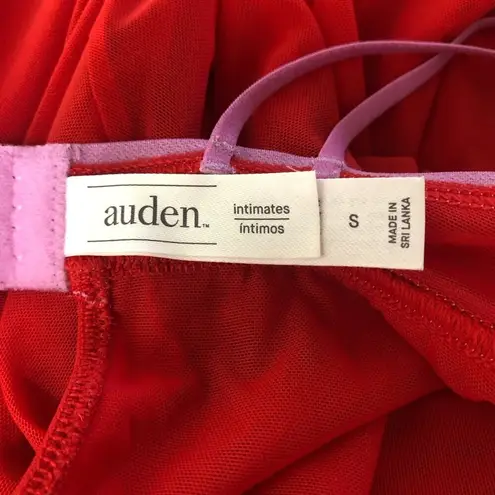 Auden Intimates Babydoll Lingerie Underwire Padded Lace Mesh Red Pink Size Small