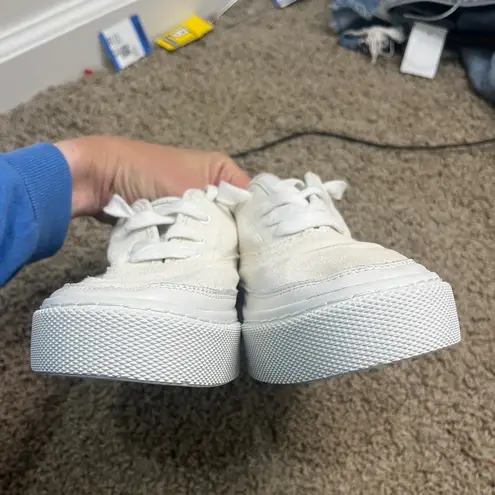 All Saints Bella Suede Sneaker in White Ecru Leather Sz US 8