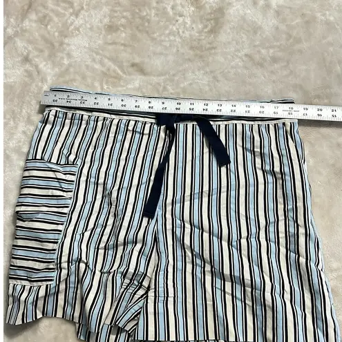 Chinti & Parker Midsummer Relaxed Shorts Women's 4 Off White Blue Tie Waist RTR