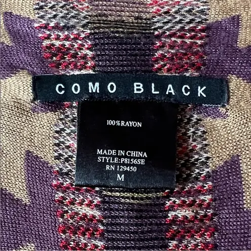 Como Black Chic Sleeveless Vest with Geometric Patterns