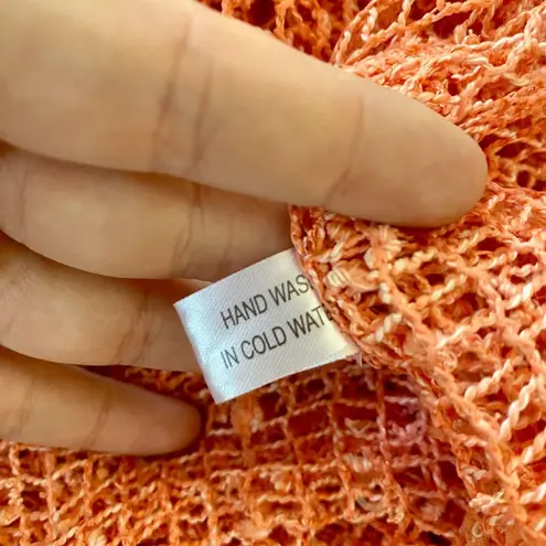 Whimsygoth Salmon Pink / Orange Boho Shawl Asymmetric Crochet Knit Top OS Size undefined