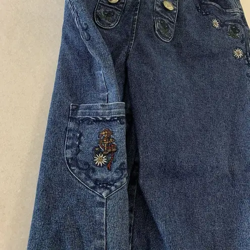 American Vintage Rare Vintage Julius Lang Women’s Jeans Embroidered Sz 28x26 Small Buttons Floral