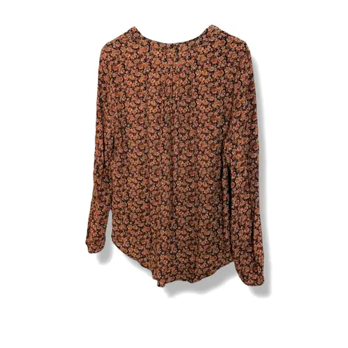 Well Worn Women’s Size L Floral Print Long Sleeve Blouse by | Fall Floral Pattern