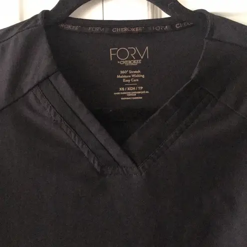 Cherokee Form by  Black Fitted Scrub Top Sz XS