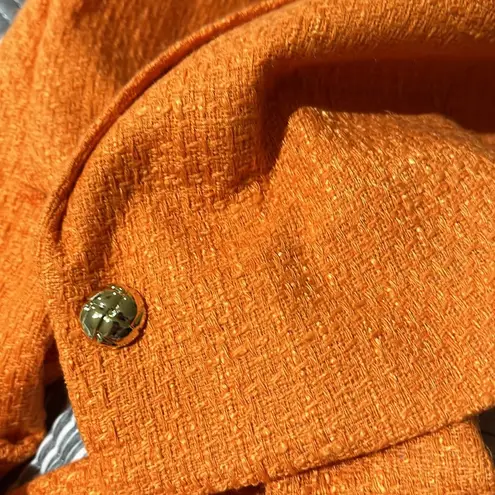 NWOT DOLCE CABO Shaniah Tweed Crop Blazer Single Button Jacket in Orange Size L