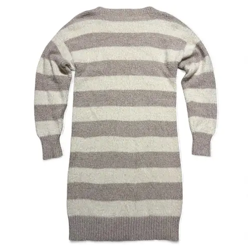 Lulus Cozy Striped Sweater Dress XS Taupe + Beige Long Sleeve Knit