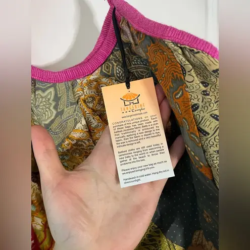 Tangerine NWT Temple Mixed Fabric Patched Boho Shoulder Mini Bag