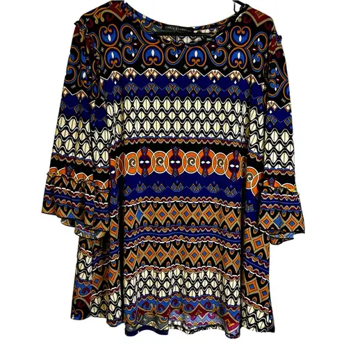 Chris & Carol Plus Polyester Spandex Ruffled Sleeve Blouse Size 3X #X1709027T