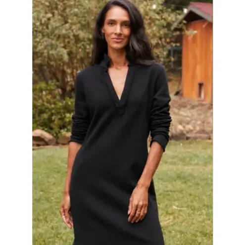 Frank & Eileen Black Cotton Nicole Henley Dress Sz.M