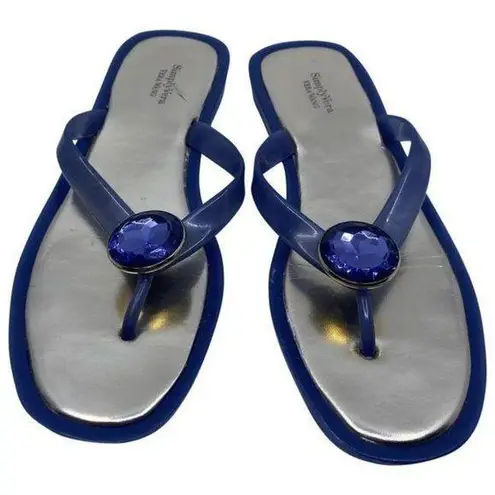 Simply Vera, Vera Wang Simply Vera Vera Wang Blue Gold Sandals Size Us