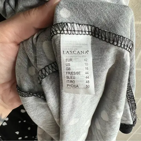 NWT Lascana Wrap Look printed dress sleeveless black white dotted dress size 10
