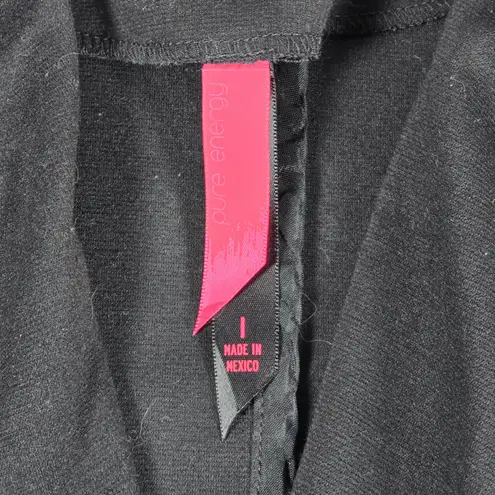 Pure Energy Black Ruched 3/4 Sleeve Blazer Jacket Career Casual Comfort