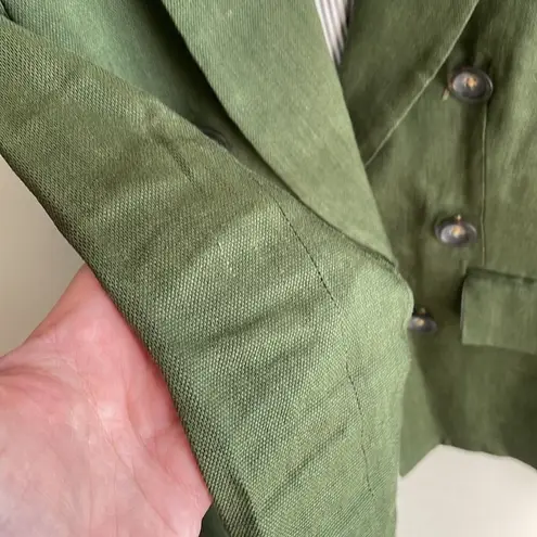 Veronica Beard Dickey Blazer Jacket Linen Blend Green