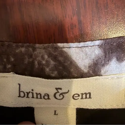 Brina & Em Snakeskin Halter Women's Top Size Large Brown