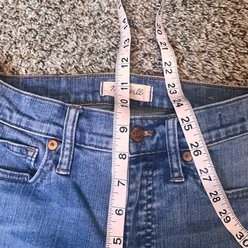 Madewell  9" High Rise Skinny Jeans Ripped Distressed Raw Hem‎ Light Wash Size 26