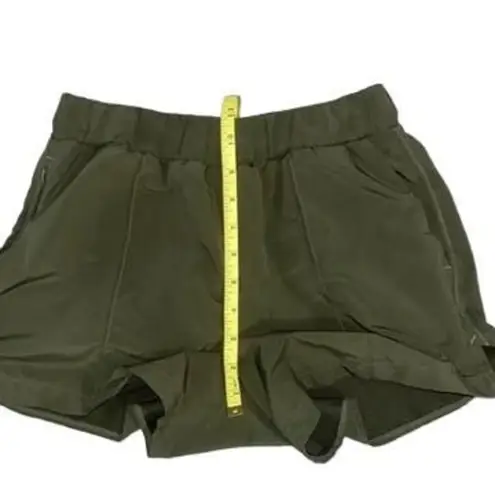 Zella Womens Olive Green Elastic Flowy High Waisted Casual Athletic Shorts Sz XS