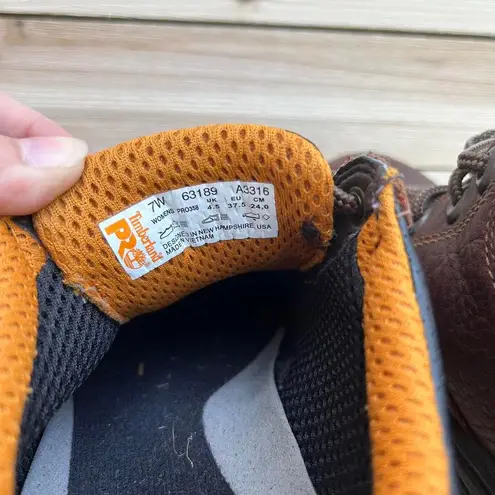 Brown Timberland Pro Oxford Leather Work Shoes Boots Size 7