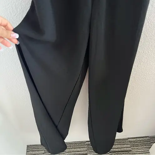 NWT Blashe Black Romper Lace Midriff Wide Leg Small