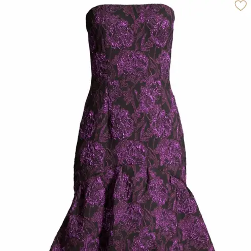 Aidan Mattox NWT Strapless Jacquard Midi Dress