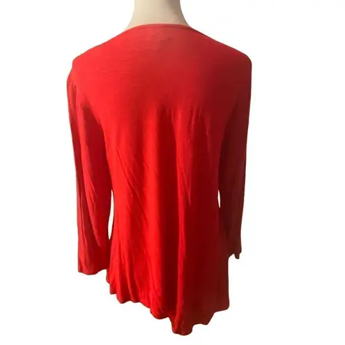 cupio  Red 3/4in Sleeve Blouse Size XL